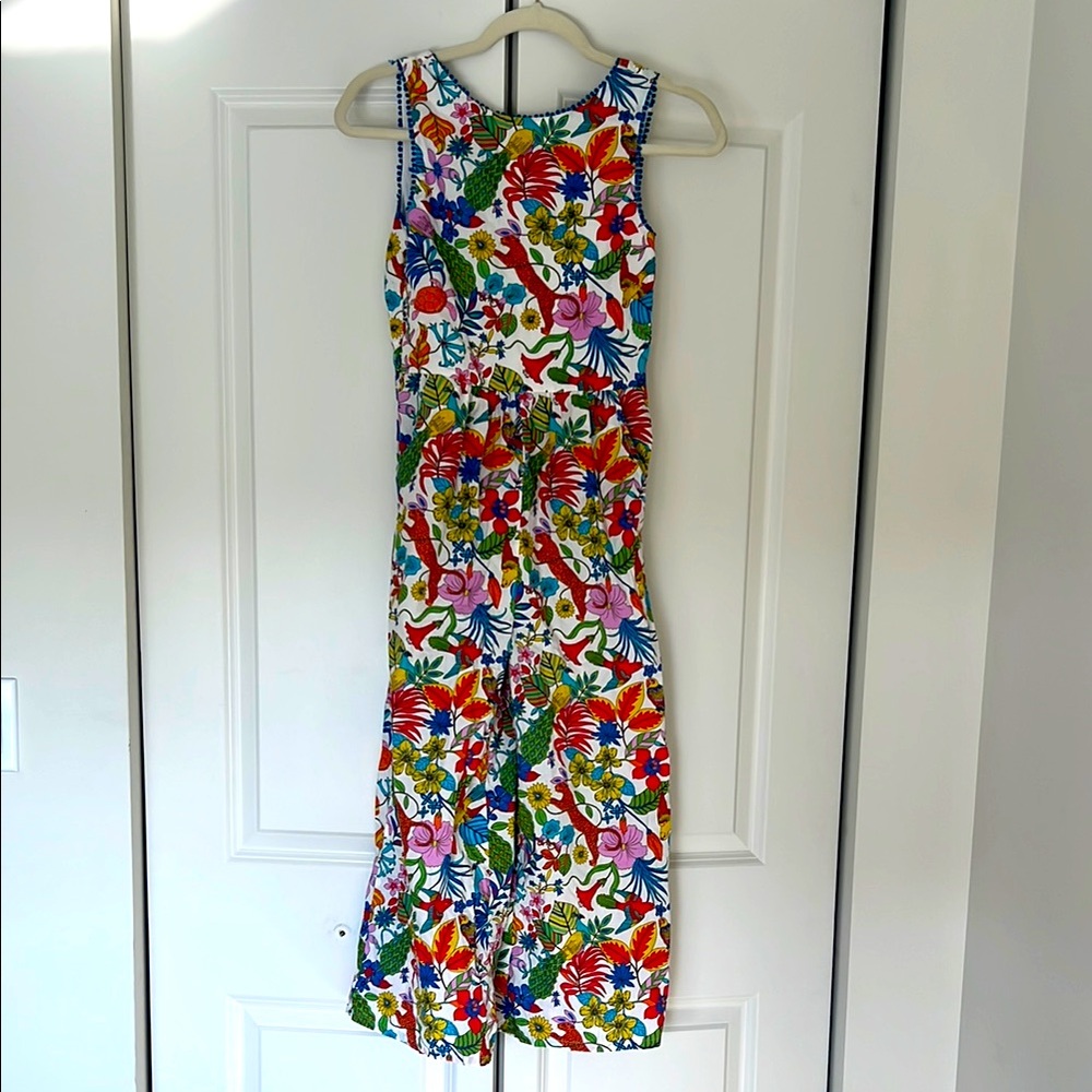 Floral Sleeveless Jumpsuit with Border Detail